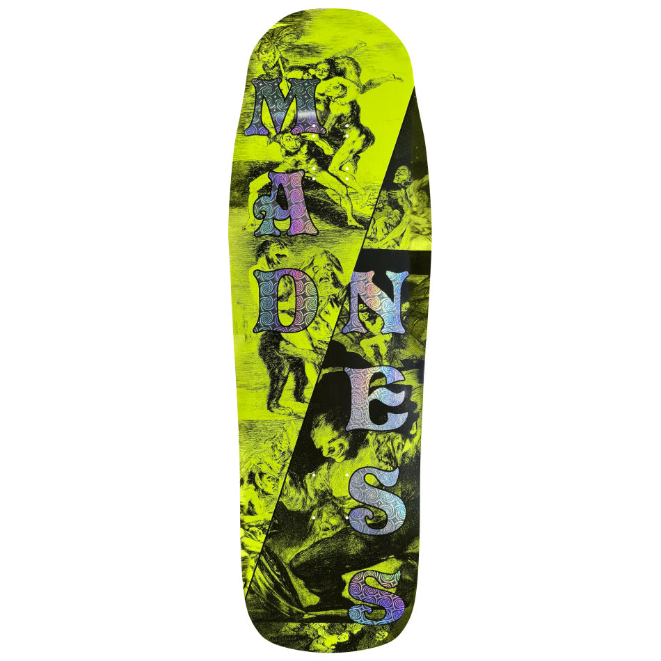Madness 10 - Split R7 Safety Yellow Holographic - Skateboard Deck