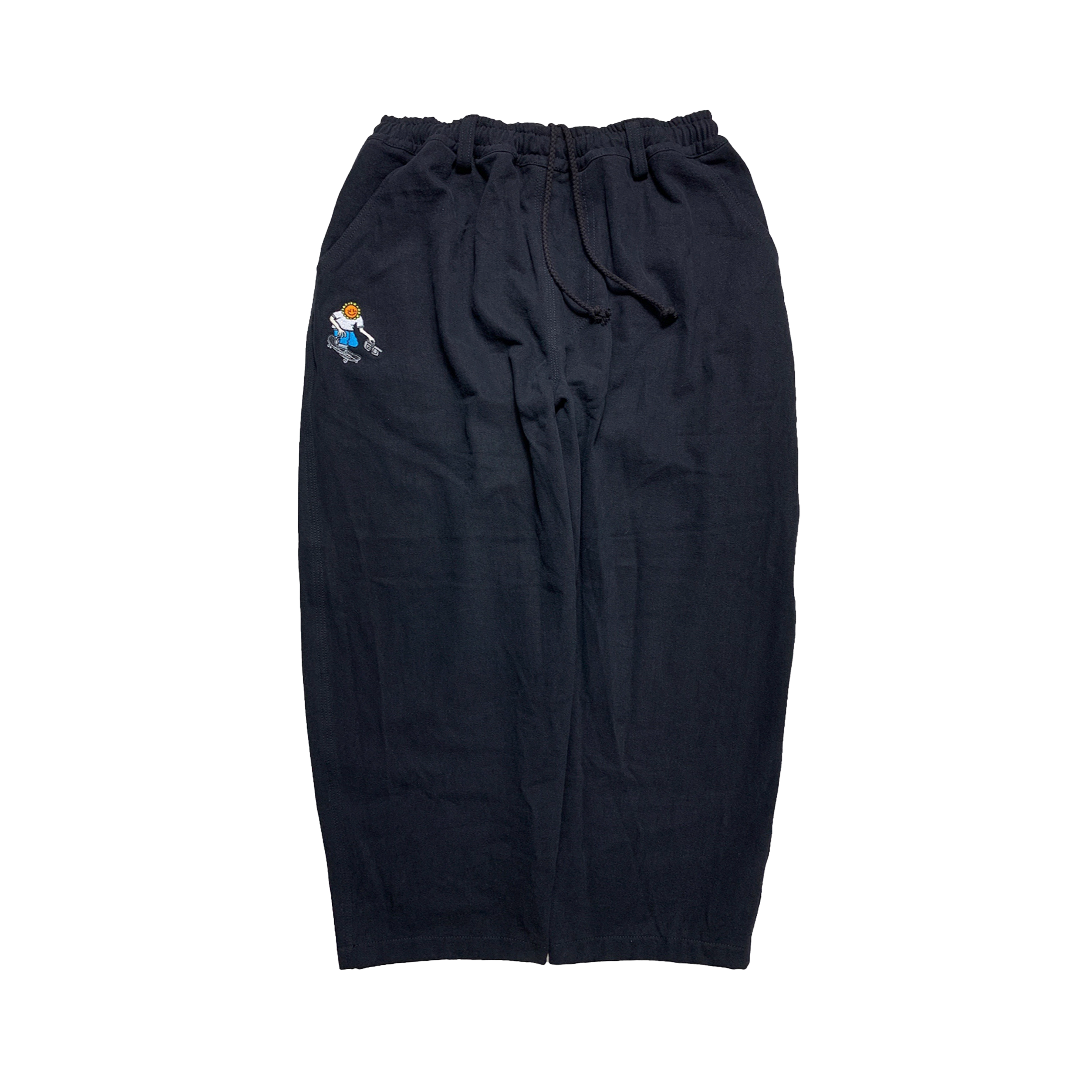 Televisi Star - JET BLACK  SUNFLOWERS - DENIM BAGGY OG PANTS (Large)