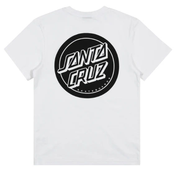 Santa Cruz - Reverse Dot Mono Youth Tee - White
