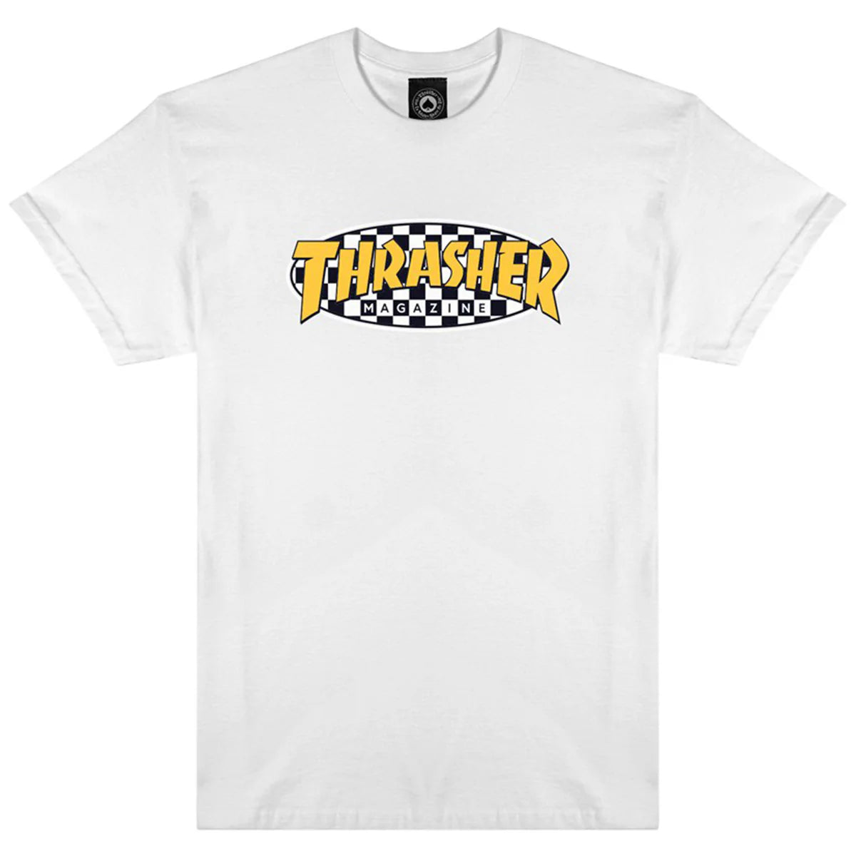 Thrasher Tee - Checkered Oval S/S (White)