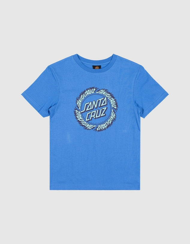 Santa Cruz - Flame Ringed Dot Blue - Youth Tee