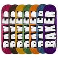 BAKER 8.5 -  Brand Logo Veneers (ASSORTED STAINS) B2 Shape - Skateboard Deck