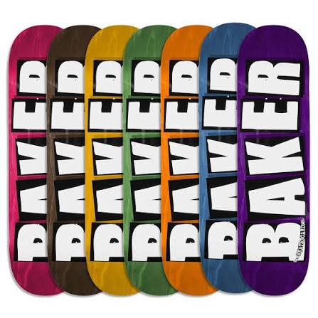 BAKER 8.5 -  Brand Logo Veneers (ASSORTED STAINS) B2 Shape - Skateboard Deck
