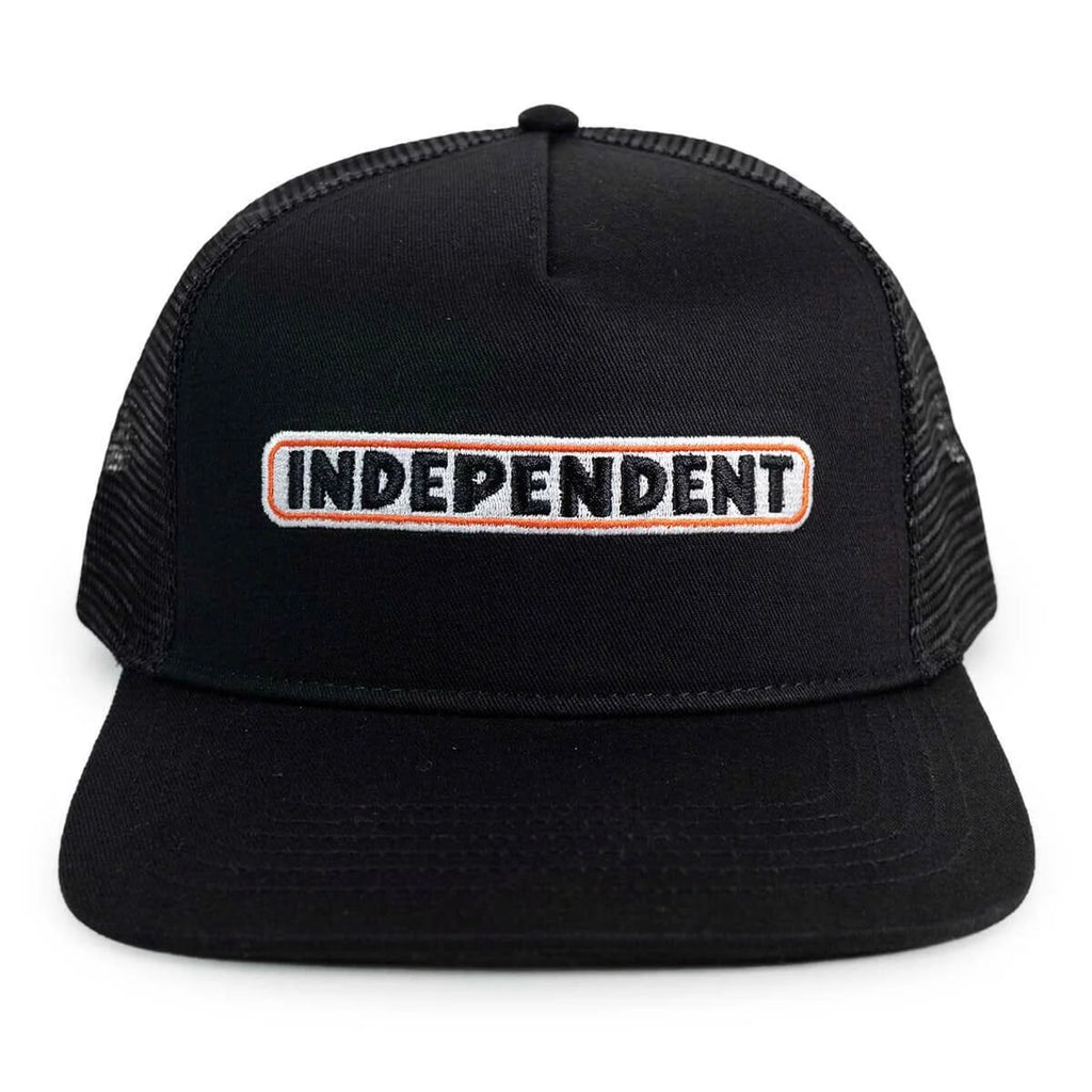 Independent - Bar Trucker Cap Flat Brim Trucker Hat - Black