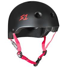 S-One Helmet - Black Matte/Pink Straps
