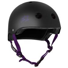 S-One Helmet - Black Matte/Purple Straps