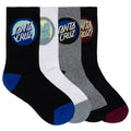 Santa Cruz - Bold Shadow Dot Crew Socks - Size 2-8 - 4pack