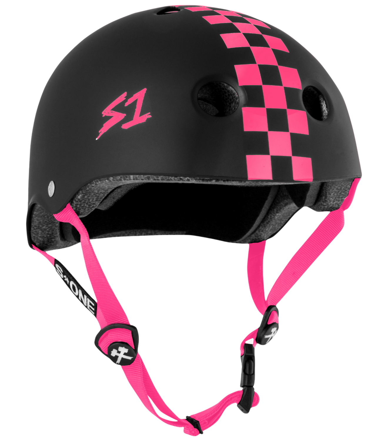 S-One - Black Matte / Pink Checkers - Helmet